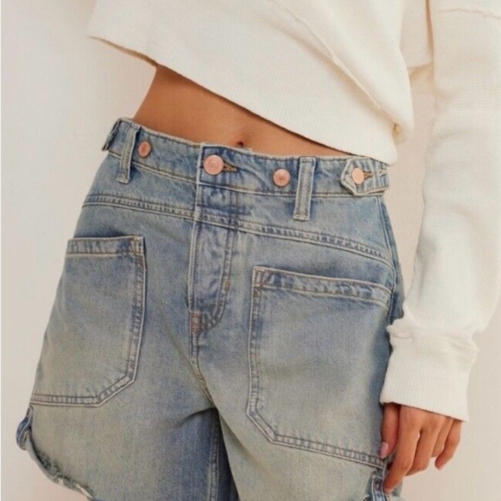 Free People Light Blue Jean Shorts